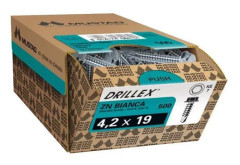 Vis autoforeuse hexagonal Ø4,8 mm Drillex för plåtar - Förpackning med 500 skruvar - Längd (mm) 25