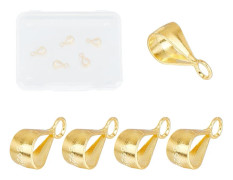 14K guldfästen för hängen, 925 sterlingsilver smyckesfästen, skjutanslutningar med öppen ögla för halsbandssmyckestillverkning (5 st)