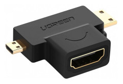 Ugreen 20144, HDMI, Mini-HDMI + Micro-HDMI, Svart, Guld