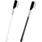 Ögonfransskam i metall, 2-pack ögonfransseparatorverktyg Ögonbrynsborste med tänder i rostfritt stål, tillbehör för ögonmakeup för kvinnor