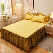 Solid spets sängkappa transparent mesh kjol madrasskydd lakan halkskydd och dammtätt sängkläder modernt överkast 150x200cm bed skirt