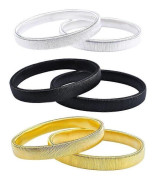 Ärmhållare med lång ärm (3 par) Halkfria metallarmband | Förhindrar att manschetter glider | Bekväm passform