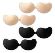 4 st självhäftande push up-behå – osynlig behå för sommar-V-ringning, klubb- och bröllopsklänningar – självhäftande push up-behå för outfits med låg rygg