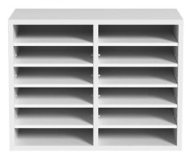 Litteraturorganisatör, 12 fack, 51,8x30,5x40,9 cm, vit, trä