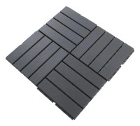 Klickbara Trallplattor - Golvplattor - 30 St - 30 x 30 cm - PVC - Dränerande, Vattentäta - Svart