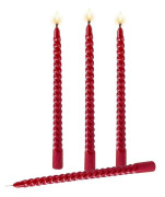 4-pack avsmalnande ljus, droppfria avsmalnande ljus, 25 cm röda glänsande metallstils ljusstakar för heminredning, middag, bröllop röd