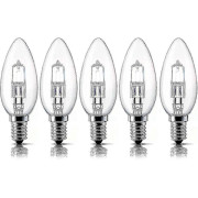E14 42w Halogen Ljuskällor Kronljus, Liten Edisonskruv (ses) Varmvitt Dimbar 5-pack