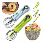 3-i-1 Glass Melon Baller Skopa Fruktskärare Grävsnideriverktyg i Rostfritt Stål