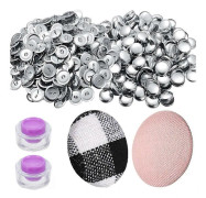 100 Set Överdragsknappar Kit med Verktyg Storlek Knappar för att Täcka Själv Överdragsknappar DIY Tyg Kläde