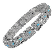 Magnetarmband, Karbonblått Titanium Magnetterapiarmband, Magnetiskt Slim Fit-armband