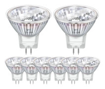 8-pack GU4 MR11 Halogenlampor 12V 10W, MR11 Halogenlampa 2800k Varmvit Dimbar, GU4 Halogenlampor