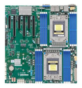 SUPERMICRO H12DSi-NT6 - Moderkort - utökad ATX - Socket SP3 - 2 CPU:n som stöds - USB 3.0 - 2 x 10 Gigabit LAN - inbyggda grafiken