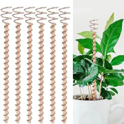 Electroculture Plant Antenna 6 Pcs 30 cm, Copper Spiral Rod for Garden Plant Growth Support Frame