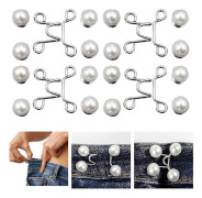 4 uppsättningar byxmidjeåtstramare, justerbart midjespänne, extra knapp för jeans för att göra tajtare knappjusterare för byxor, jeans, kjolar, ärmar