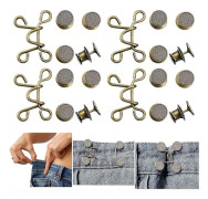 4 uppsättningar byxmidjeåtstramare, justerbart midjespänne, extra knapp för jeans för att göra tajtare knappjusterare för byxor, jeans, kjolar, ärmar