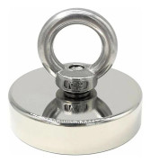 Neodymmagnet 140 kg styrka diameter 60 mm, magneter med kraftfulla lyftöglor