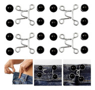 4 uppsättningar byxmidjeåtstramare, justerbart midjespänne, extra knapp för jeans för att göra tajtare knappjusterare för byxor, jeans, kjolar, ärmar