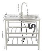 Verktygssink, Rostfritt Stål, Fristående Design,Silver