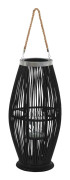 vidaXL Hängande ljuslykta bambu 60 cm svart