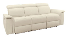Reclinersoffa utan hörn Loft24 3-sitssoffa Rayland Vit -