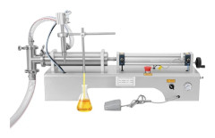 Pneumatisk Fyllmaskin - Självsugande - Enkelt Munstycke - Volym 100–1000 ml - Rostfritt stål 304 - Noggrannhet ±1 % - Silver