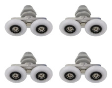 Set med 4 hjul för duschkabinen, Aluminium/ABS, 25 mm, Grå/Vit