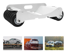 Bilhjulsdolly - 14 hjul - 2041 kg kapacitet - 4 mm stål - Försänkt mitt - För bil/lastbil/ATV - Silver