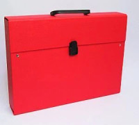 Portfölj med handtag A4 6,5 cm maxi plus lux, PVC, röd