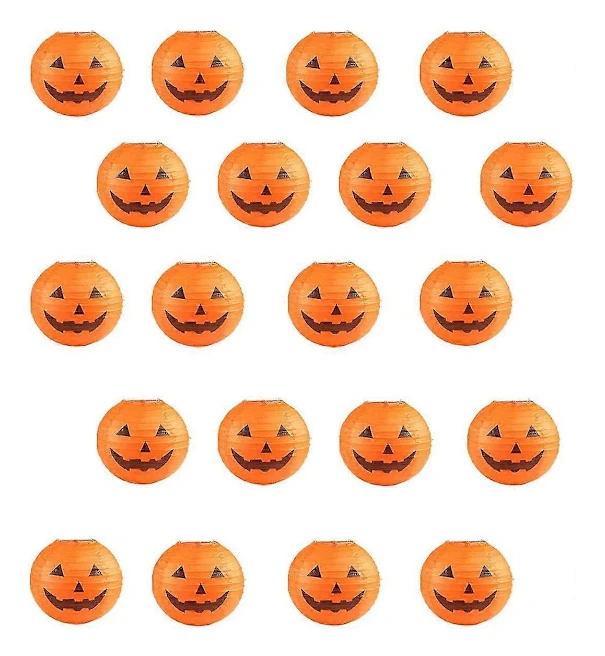 20 st Halloween Pumpa Papperslykta Jack-o-lantern, För Halloweenfest Halloween Present Bröllop Trädgård Sovrumsdekoration (20cm)