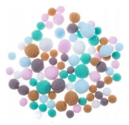 Frosty pastels plysch pom-poms 90 st mix