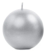Ljusboll i silver, 6 cm
