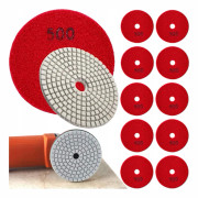 10x Diamantpoleringsskivor 80 mm för slipning av porslinsplattor med kardborreband 500