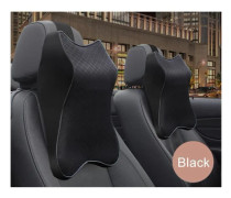 Ergonomisk bilnackkudde 36×30 cm - Memoryskum, avtagbart svart överdrag BLACK