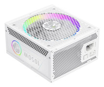 GameMax RGB Series RGB 1050G WH - Nätaggregat (intern) - ATX12V 2.53 - 80 PLUS Gold - AC 110-240 V - 1050 watt - vit