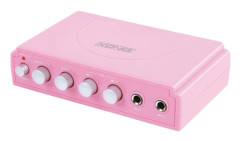 Karaokemixer med 2 mikrofoner – Rosa