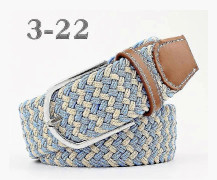 Herrbälten Födelsedagspresent Midjebälte Flätat Klassiskt Spänne Midjeband Justerbart Blandade 3 Färger Beige Blue Beige Blue
