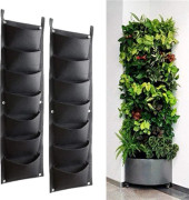 2-pack Hanging Grow Bags, 7 Pockets Vertical Bags, for Plants