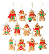 12 st pepparkaksgubbe julgranshänge, minijul pepparkaka