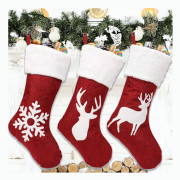 3 Pieces Christmas Stockings Tree Decoration Fireplace Santa