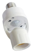 Justerbar PIR Rörelsesensor Lamphållare - Automatisk På/Av E27 Glödlampa Adapter för Hemsäkerhet & Energibesparing