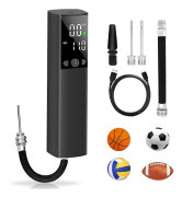 Elektrisk bollpump – en sportluftpump med 2 nålar och 1 munstycke – en snabb bollpump – lämplig för basketboll, fotboll, volleyboll och rugby.