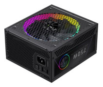 GameMax RGB Series RGB 750G - Nätaggregat (intern) - ATX12V 2.53 - 80 PLUS Gold - AC 110-240 V - 750 Watt - svart
