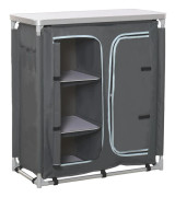 Camping Skåp, Aluminiumram, Fällbar Design,Grå