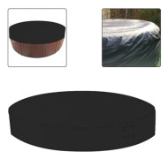 Round Spa Cover 200 cm - Silver Coated Polyester Taffeta - Waterproof and UV Resistant - Adjustable Straps for Secure Fit