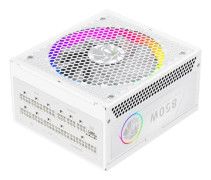 GameMax RGB Series RGB 850G WH - Nätaggregat (intern) - ATX12V 2.53 - 80 PLUS Gold - AC 110-240 V - 850 Watt - vit