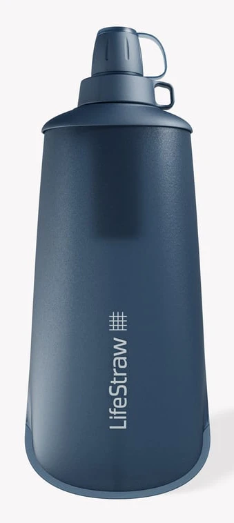 Lifestraw Hopfällbar Vattenfilterflaska Peak Series 1l Blå