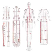 4 st modeillustration linjaler illustration ritmallar mönstermall för att rita klänningssömnad kläder ny designer