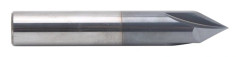 Fasfräs 3 Flöjt 60° Fräs Tungstenstål CNC-snideri Poleringsrouter BitD12 x 60° x 75L