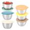 Set med 6 mini såsbehållare i rostfritt stål med läckagesäkra silikonlock, blandade färger, 80 ml, 6*3.6CM