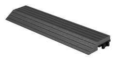ML-Design WPC kantlist rak antracit för uteplatsplattor, 30x2x7,5 cm, träutseende, WPC kantlist för plattor räfflad med klicksystem, dränering,